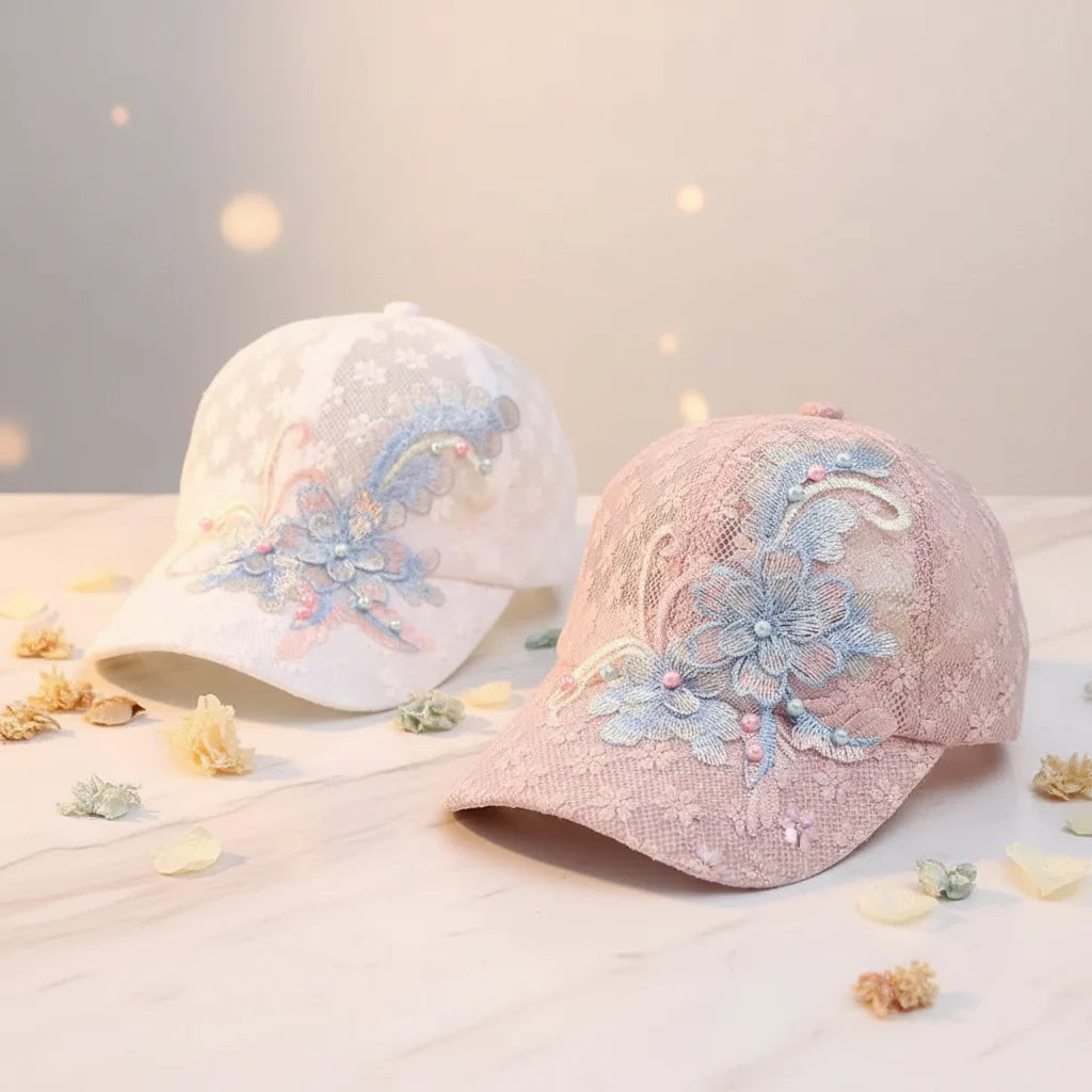 Women's Lace Floral Baseball Cap – Breathable & Adjustable