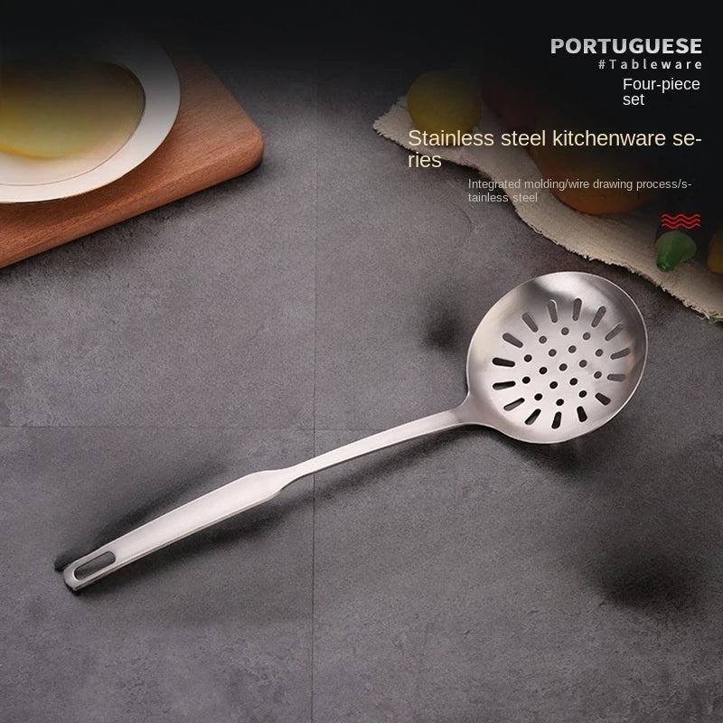 Thickened Stainless Steel Spatula Ladle & Slotted Spoon Set