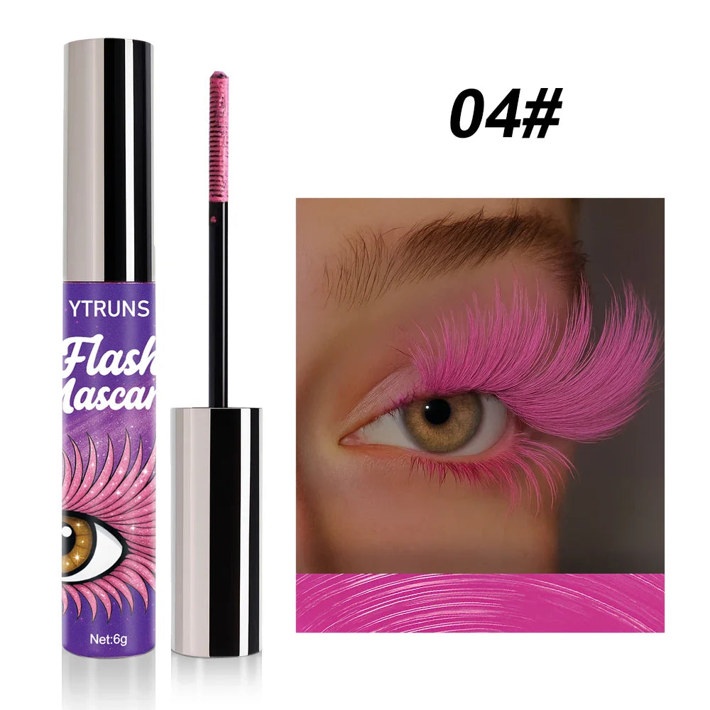 7 Color Shimmer Glitter Mascara – Waterproof Lengthening Formula