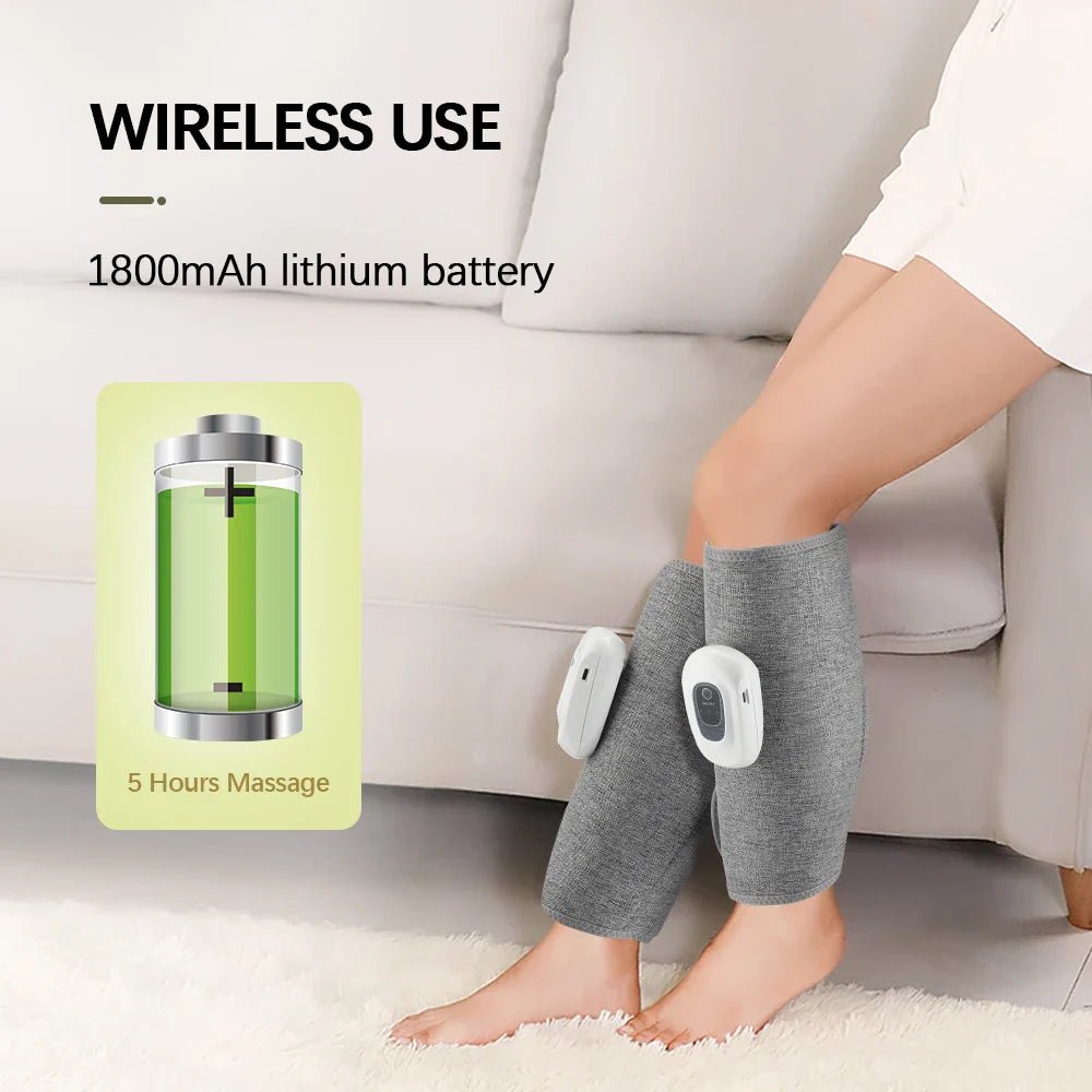 Wireless Air Compression Leg Massager – 3 Modes, 360° Calf