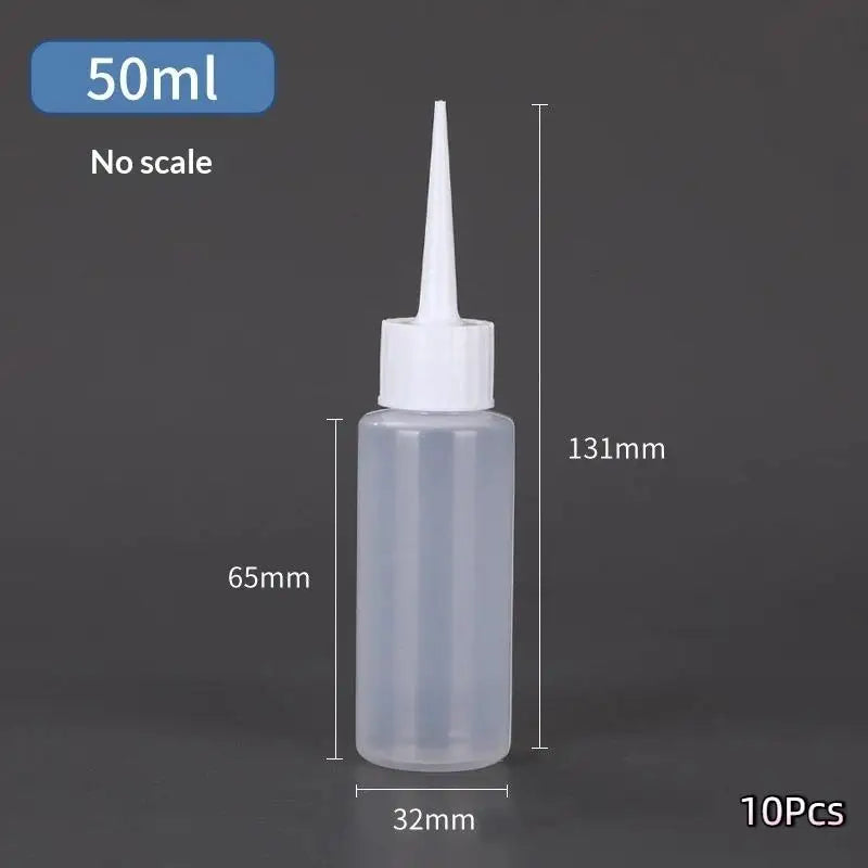 10-Pack Squeeze Bottles with Needle Nozzle Dropper Tips | PP