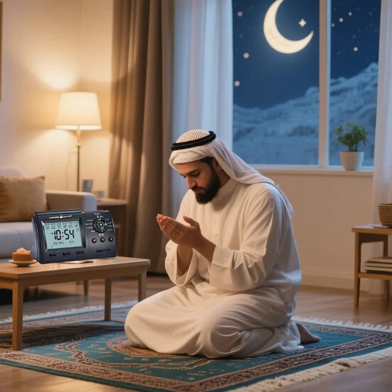 Azan Prayer Alarm Clock LED | 1500 Cities Calendar & Temp