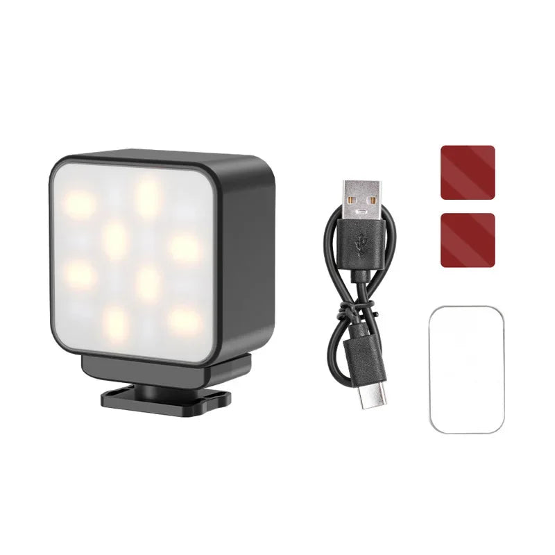 Portable Three-Level Magnetic LED Fill Light for DJI Osmo Pocket 3 Dimming Brightness Photography Lighting Light Accessories Peaceful Pleasures Health and Wellness black color