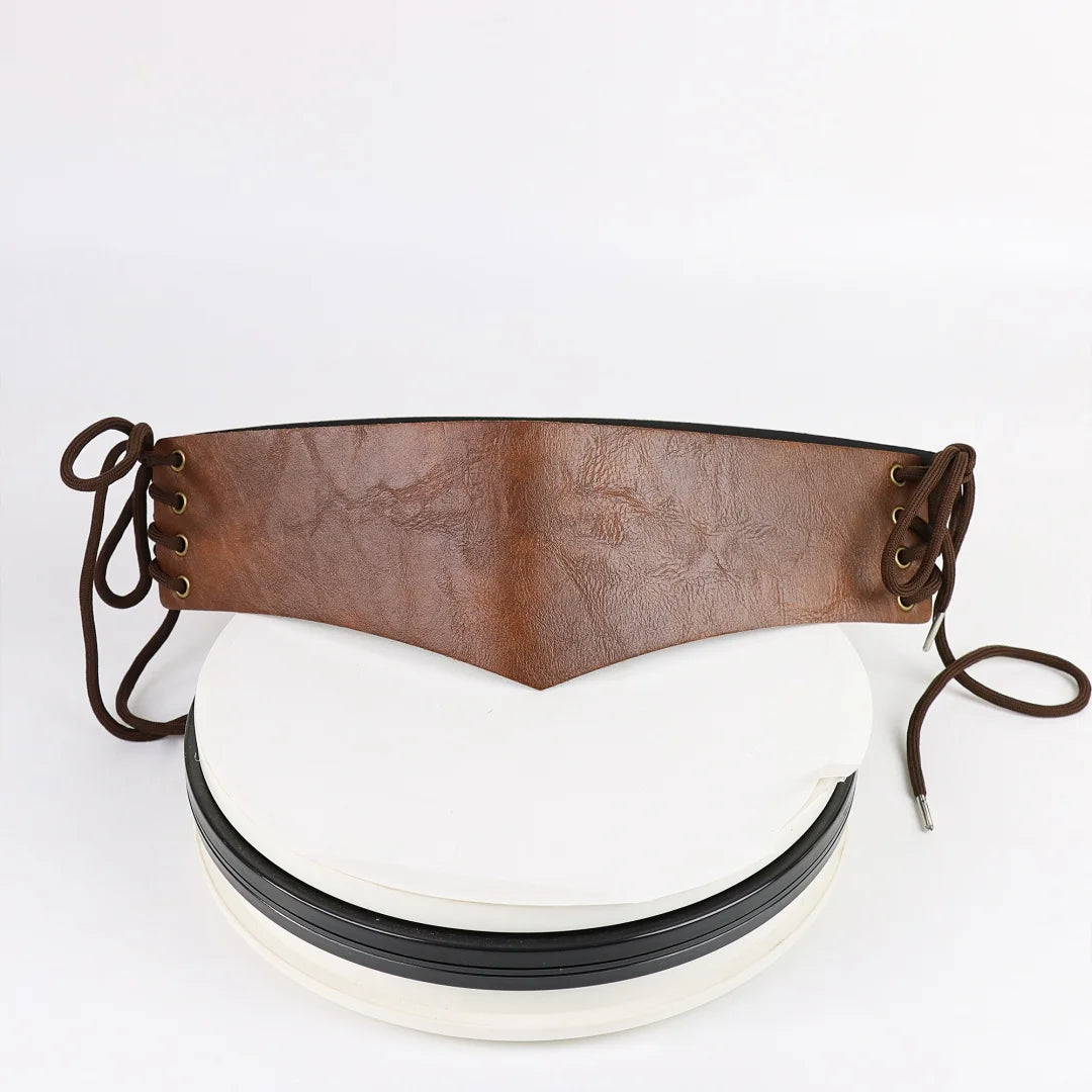 Retro V-shaped Waist Belt Rivets PU Leather Wide Waistband Suitable
