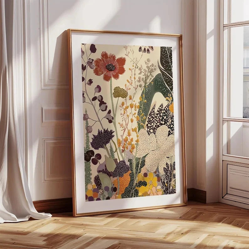 Modern Japanese Botanical Canvas Wall Art Print | Home Decor