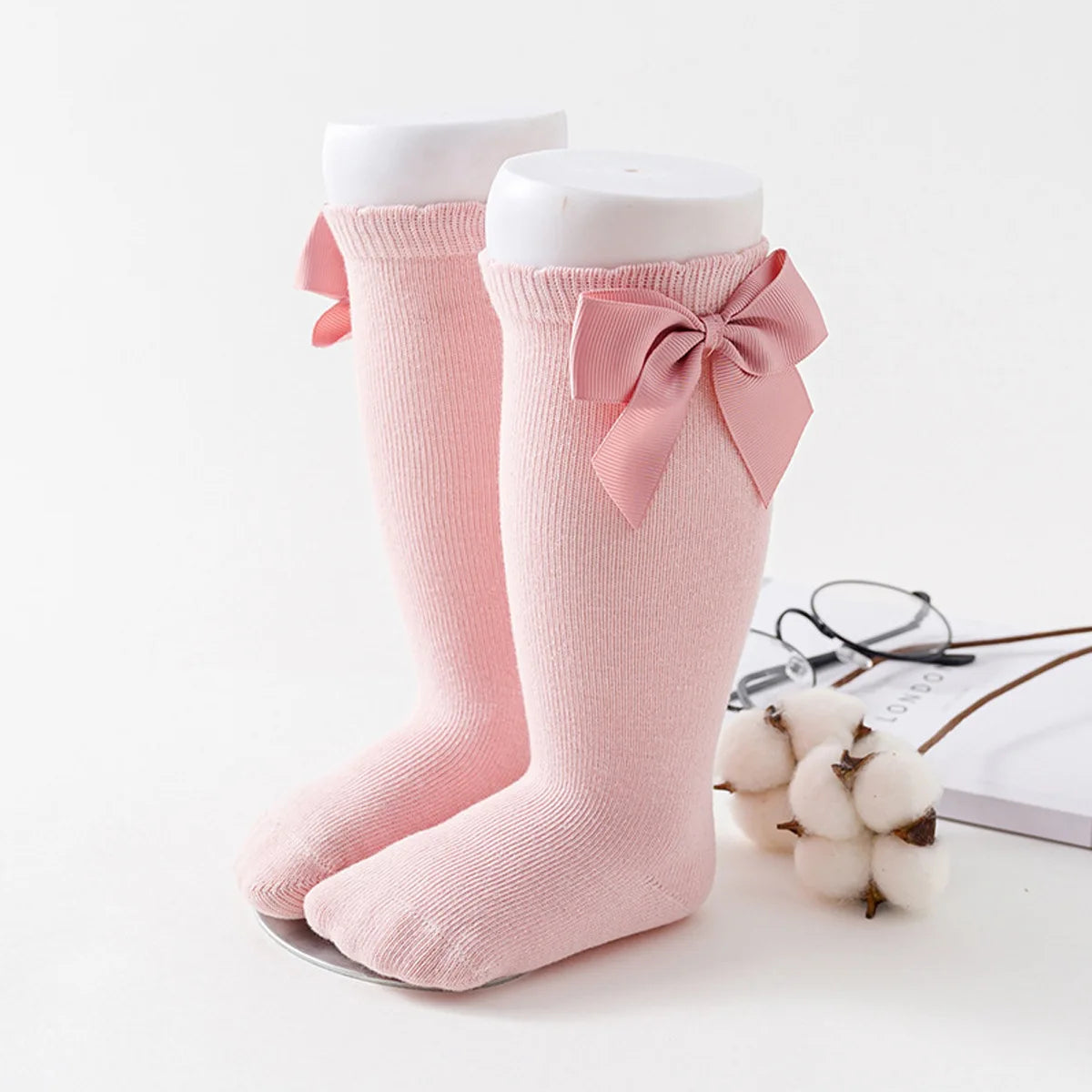 Girls Knee High Bowknot Socks | Toddler Kids Ages 0–6