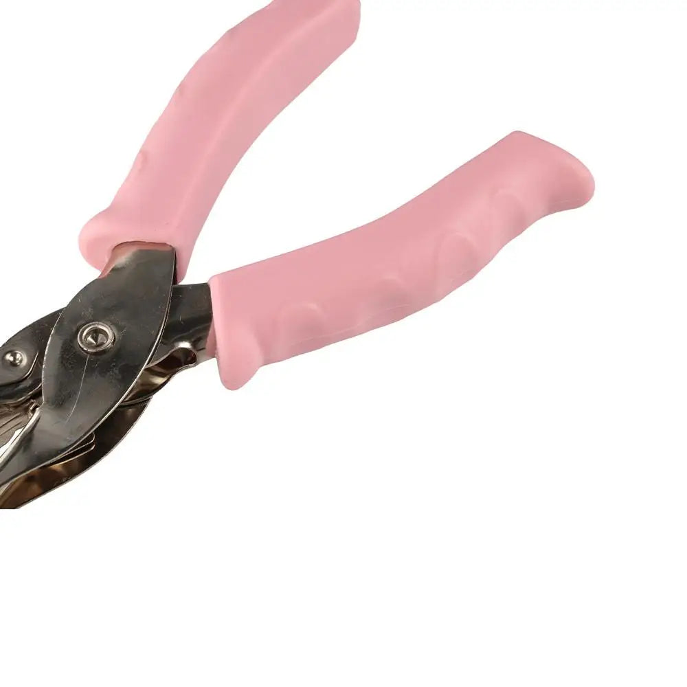 Single Hole Mini Paper Punch Macaron Color Non-slip Handle DIY Paper Puncher Fashion Rubber Handle Single Hole Punch Stationery Peaceful Pleasures Health and Wellness