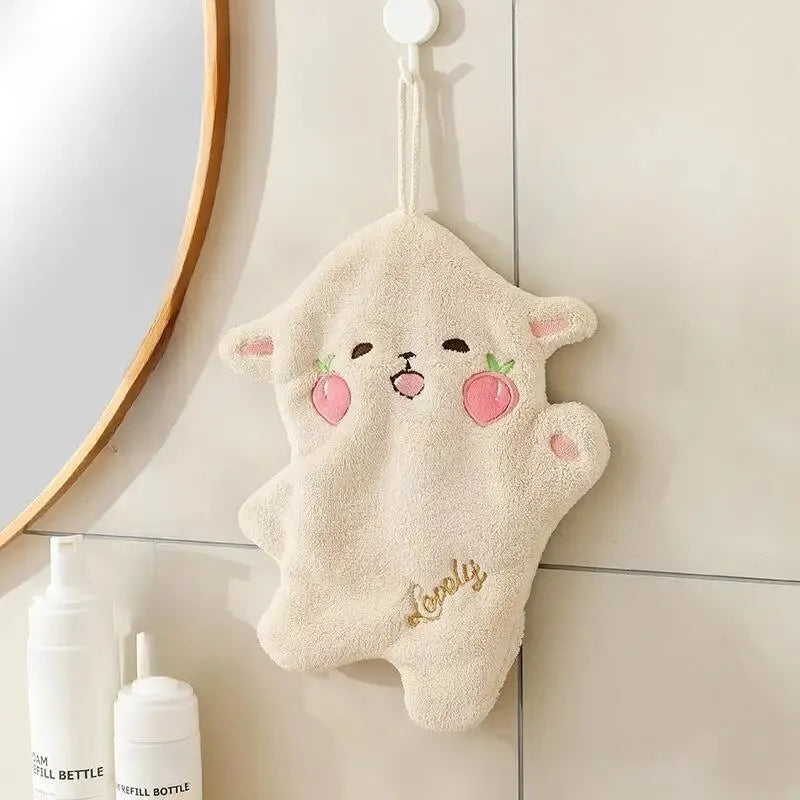 Cute Cartoon Coral Velvet Double Layer Hand Towel – Absorbent