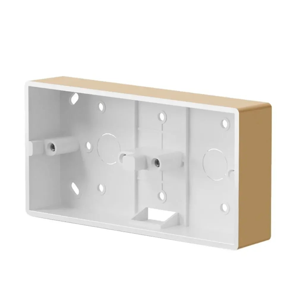 PVC Switch And Socket Apply On-Wall Mount 86 Type External Mounting Box Wall Surface Junction Box Switch Socket Box Peaceful Pleasures Health and Wellness gold-174x86x35mm