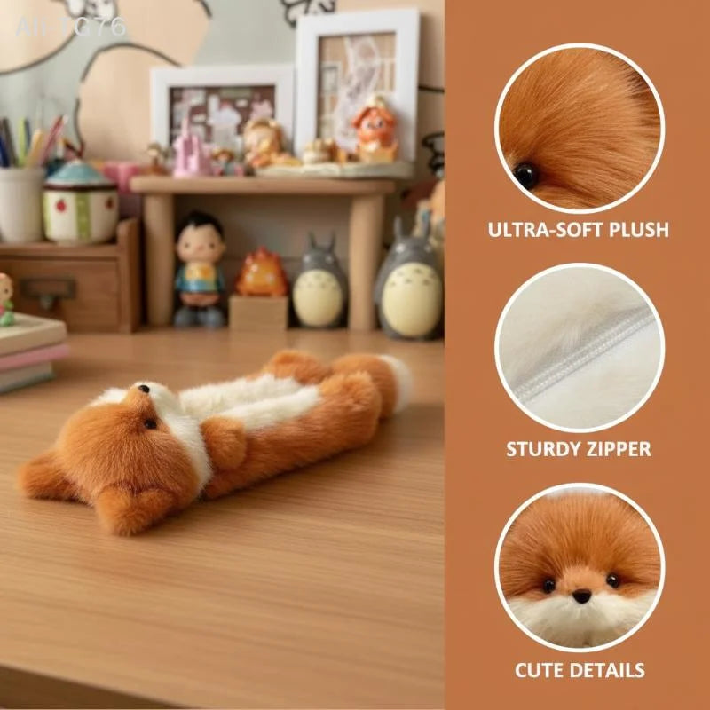 Cute Cartoon Plush Animal Pencil Case | Student Stationery Pouch
