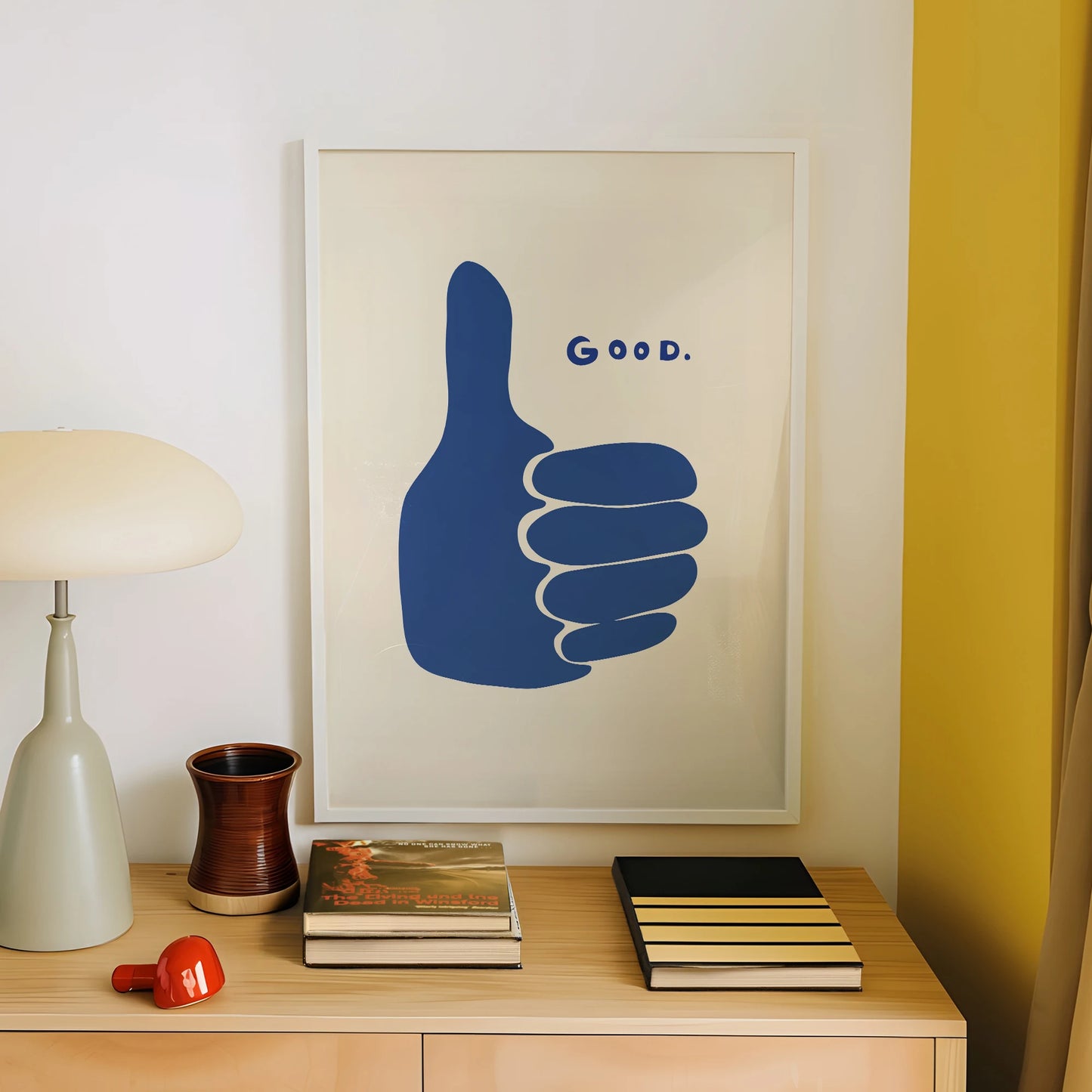 1pc Retro Thumbs Up Blue Wall Art Prints Canvas Painting Poster Picture For Living Bed Kids Room Home Decor Peaceful Pleasures Health and Wellness