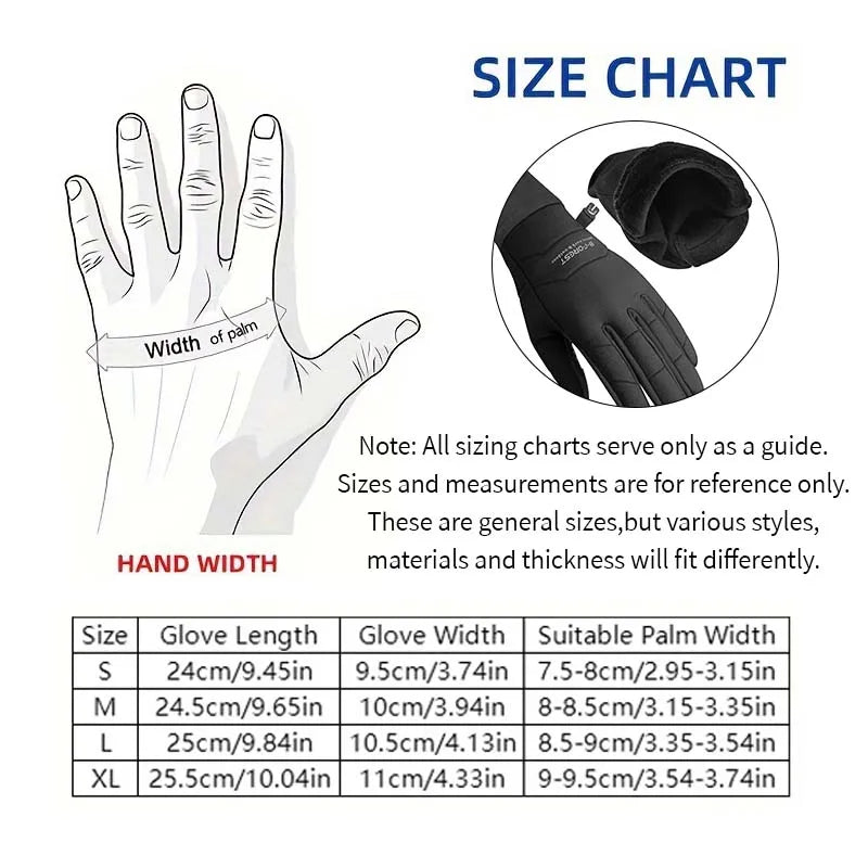 1pair Fall Winter Thermal Gloves for Men & Women - Non-Slip Grip, Cold Weather Outdoor Sports Gloves for Biking, Running, Skiing Peaceful Pleasures Health and Wellness