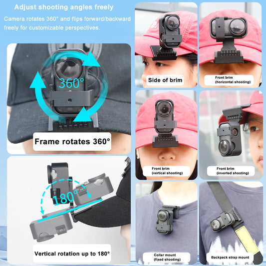 Strong Grip And Stable Brim clip For DJI Osmo Nano Hat Clip Action Camera Baseball Cap Brim clip Fixing Bracket Accessories Peaceful Pleasures Health and Wellness Default Title