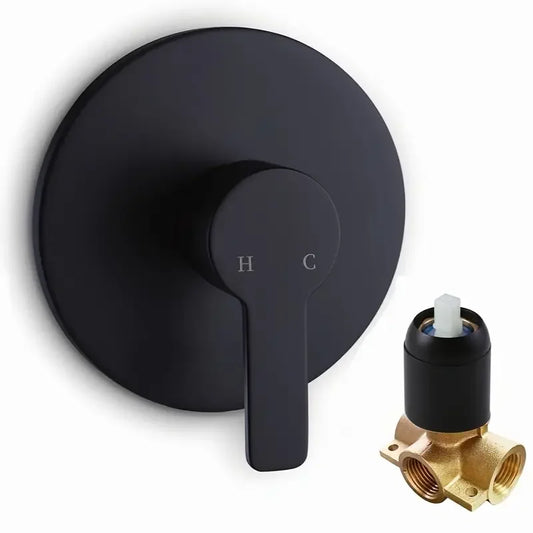Black Wall-Mounted Dual Function Shower Faucet | YANKE Classic Shower Faucet Peaceful Pleasures Health and Wellness Black