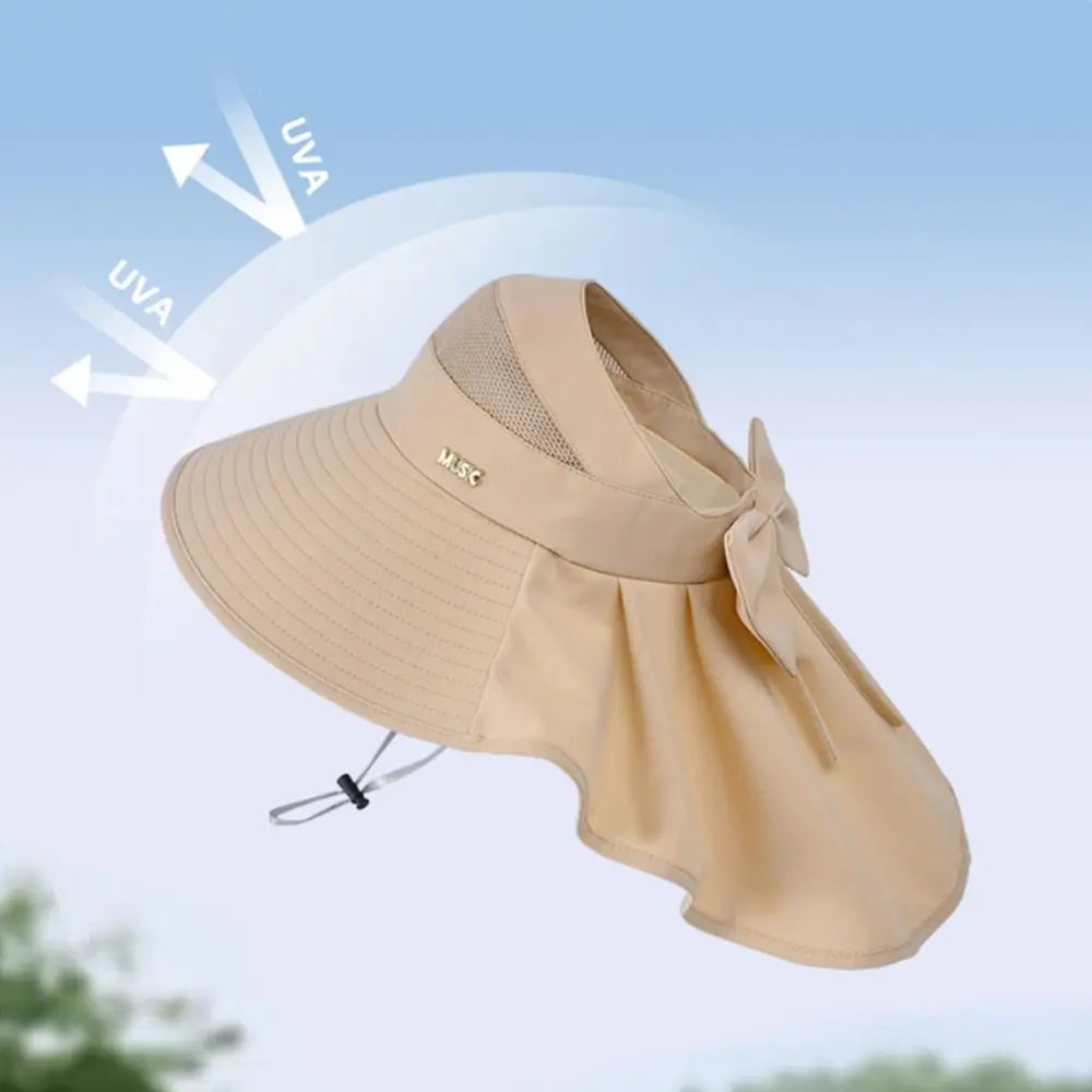 Women's Wide Brim UV Sun Hat – Ponytail & Neck Cover