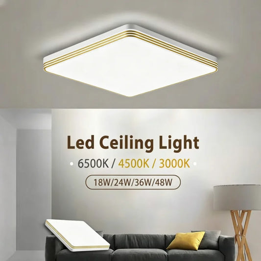 Modern LED Flush Mount Ceiling Light 18W–48W | RUNTOIN