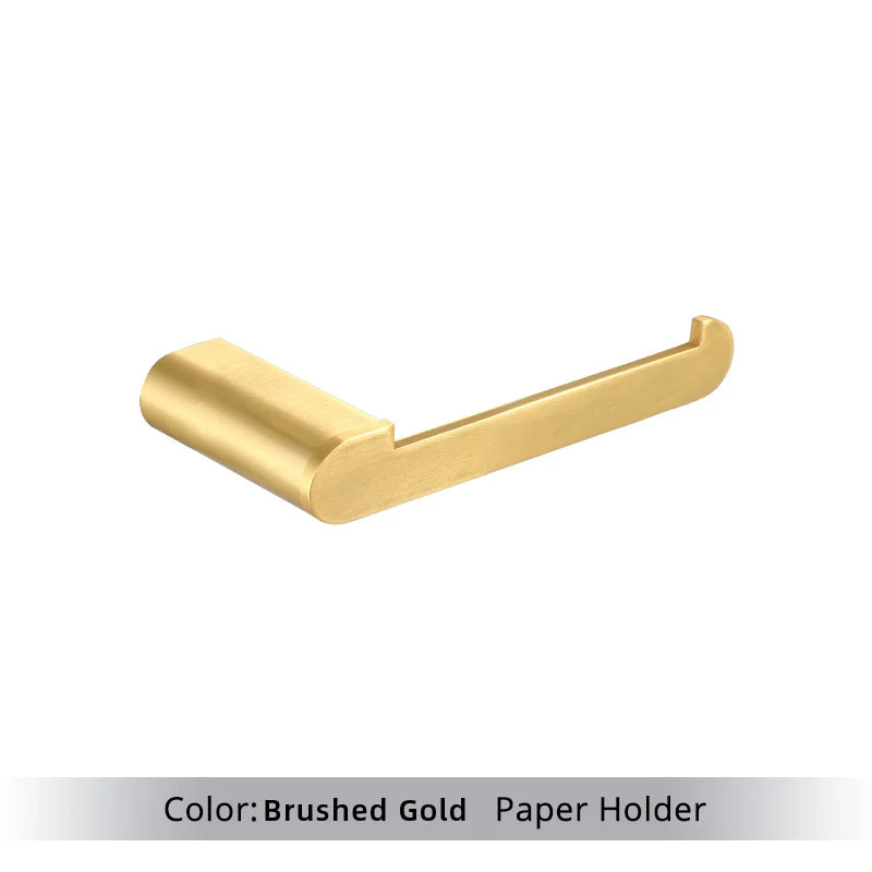 Brushed Gold Bathroom Accessories Set – Towel Bar, Hooks & Holder