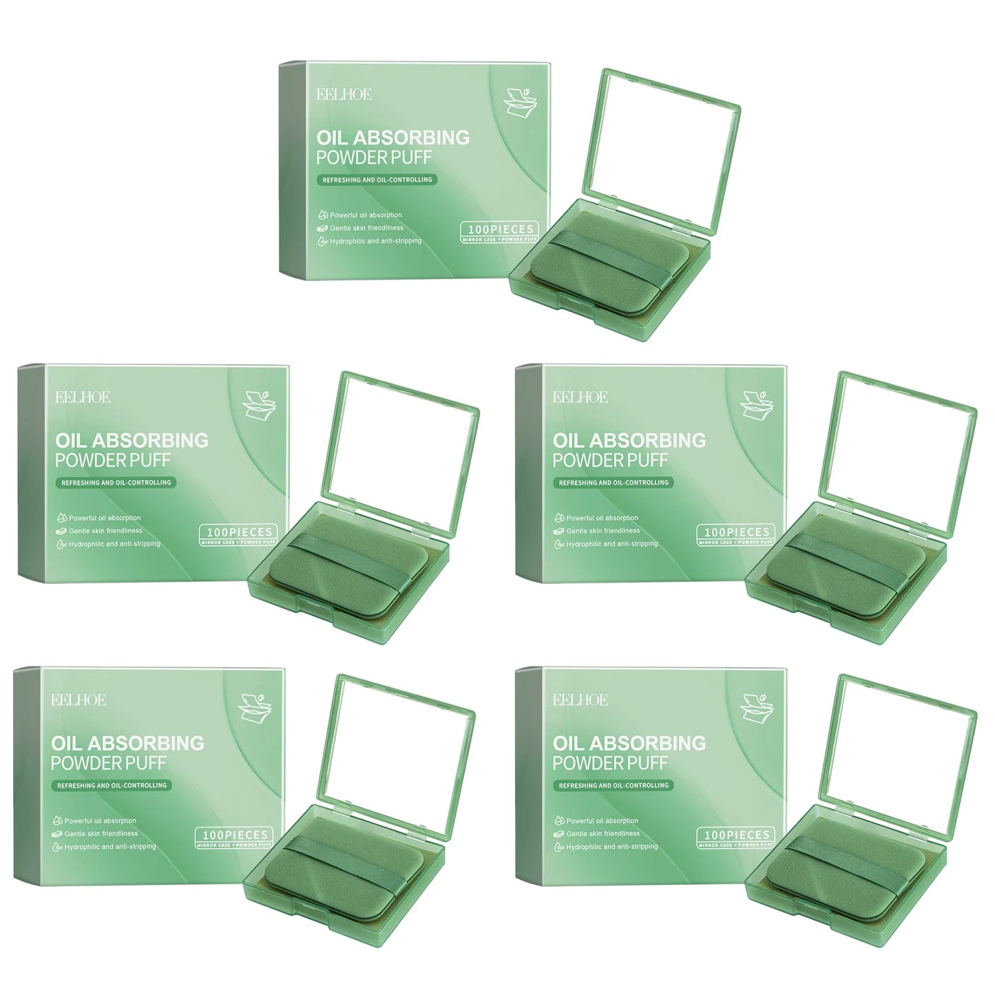 Facial Oil Absorbing Paper Remove Stains Powerful Oil Absorption Refreshing Reduce Reflection 3-in-1 Oil Control Blotting Sheets Peaceful Pleasures Health and Wellness 5 x 100pcs Boxed