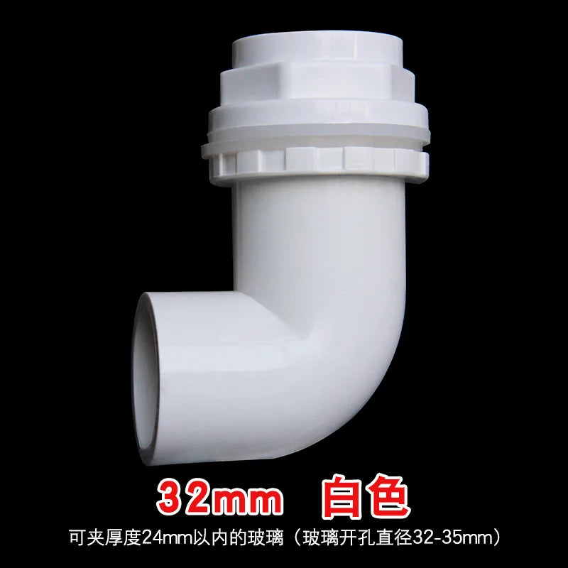 5-Pack PVC Aquarium Elbow Drain Connectors 20–50mm Fish Tank