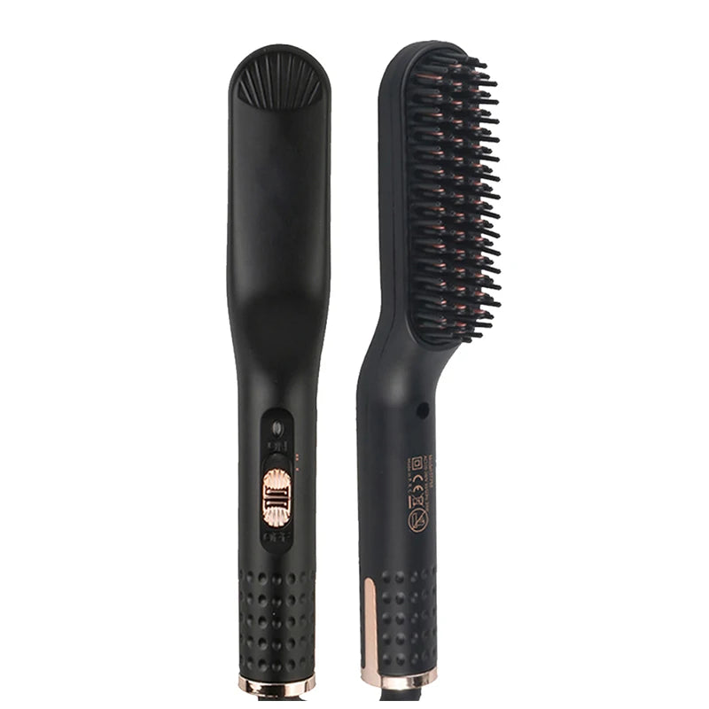 Beard Straightening Brush Men's Professional Quick Heated Electric Hair Straightener Comb Electric Ceramic Hair Straightener Peaceful Pleasures Health and Wellness