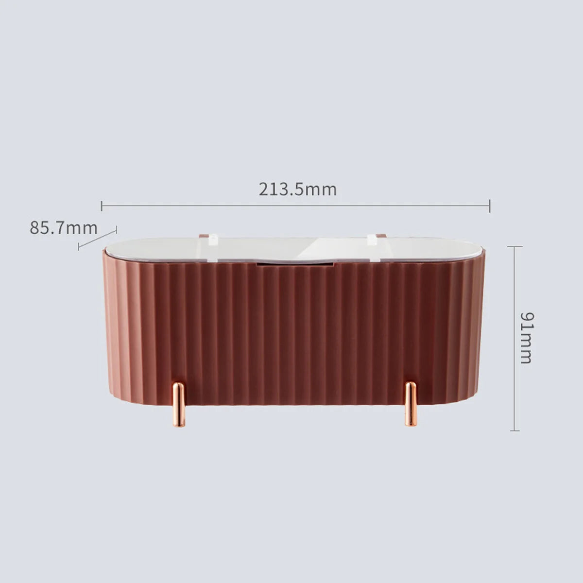 1Pcs 3-Compartment Cosmetic Cotton Storage Box Transparent Dustproof Covered Cosmetic Cotton Desktop Storage Box Peaceful Pleasures Health and Wellness Cameo brown