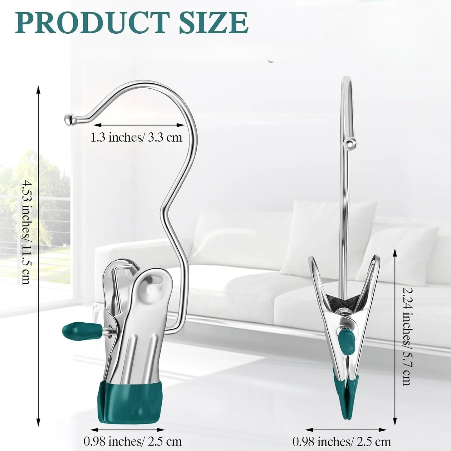 Multicolor Boot Hangers & Clips - Stainless Steel Laundry Hooks for Pants, Towels, Socks in Closet & Travel Peaceful Pleasures Health and Wellness green 10pcs