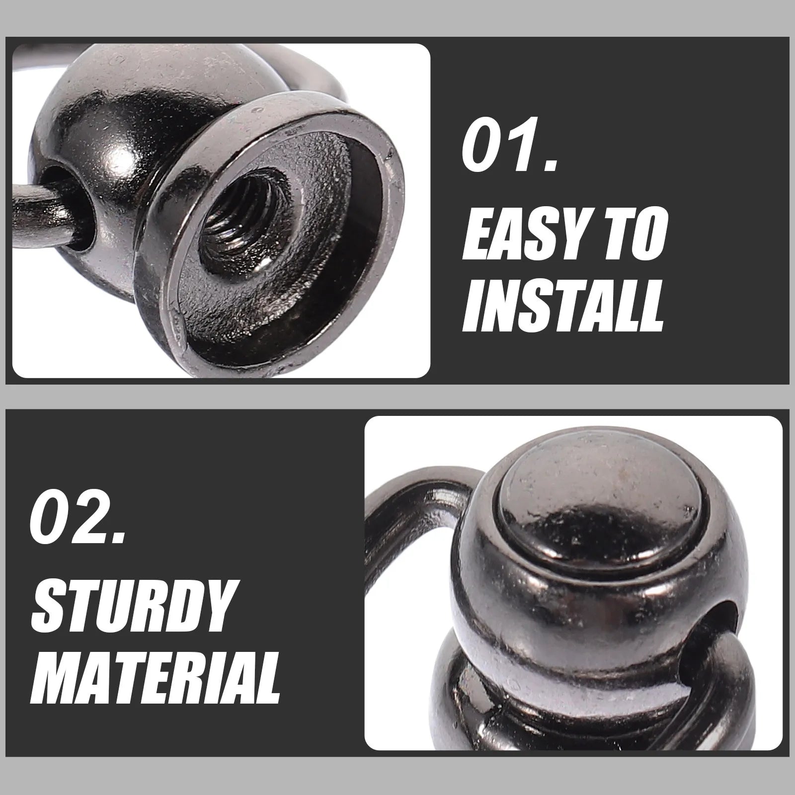 4Pcs Metal Rotatable D Rings Rivet Stud Multi-Function Rivet Studs Replacement for Bags Handbag Craft Peaceful Pleasures Health and Wellness