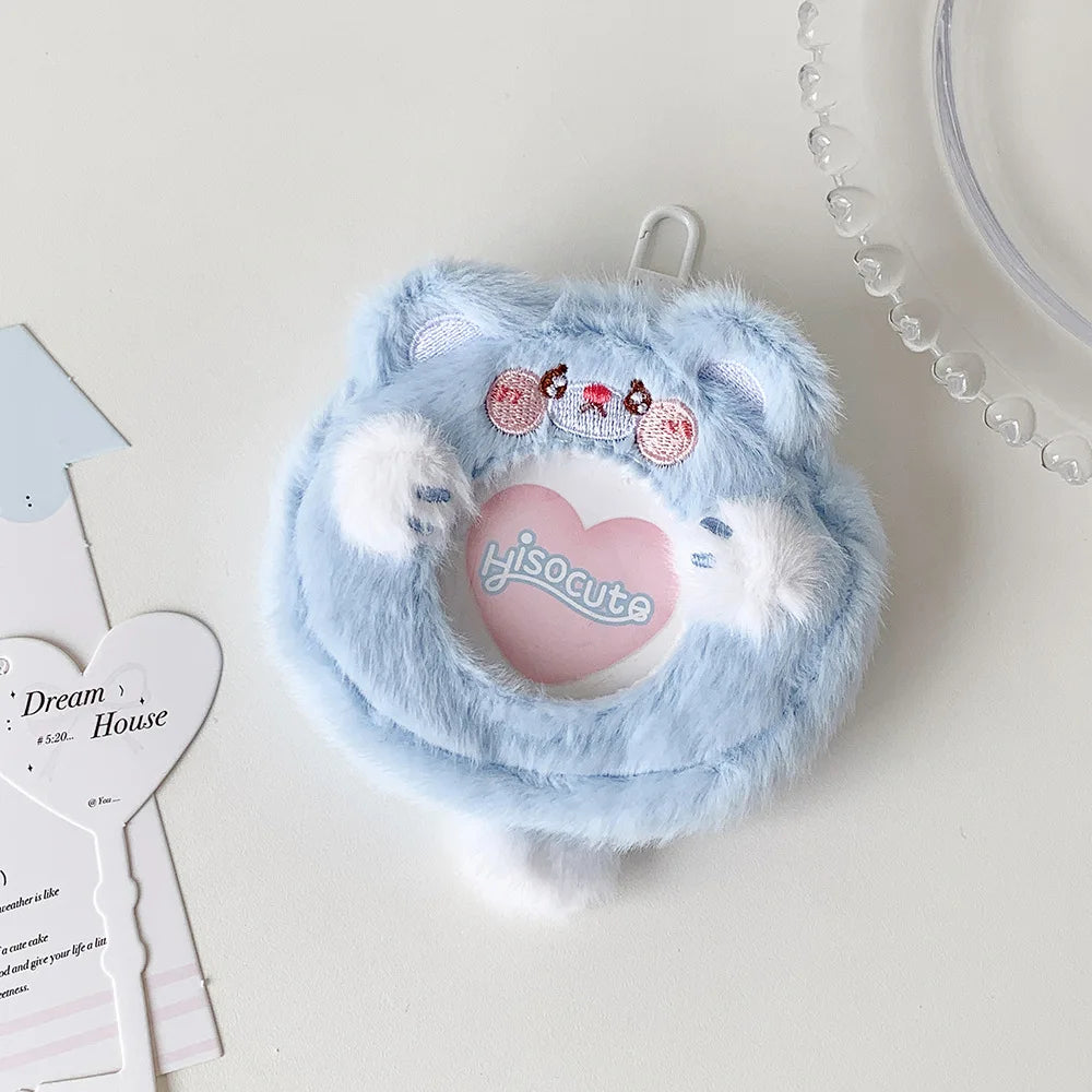 Dopamine Plush Badge Bag Mini Wallet Protective Cover Decorative