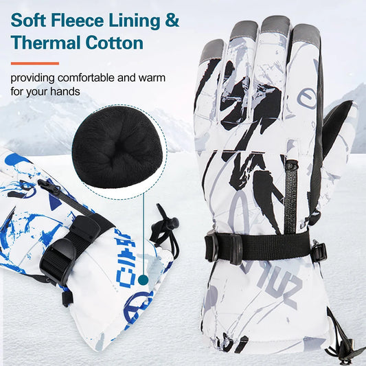 2025 Winter Ski Snowboard Gloves Men Women - Waterproof Touchscreen, Warm PU Leather, Non-Slip for Moto Cycling Outdoor Sports Peaceful Pleasures Health and Wellness
