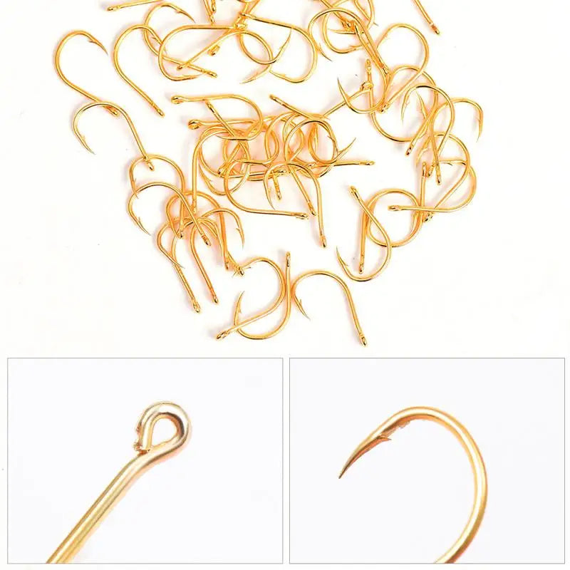 High-Quality Fishing Hooks Set, 600pcs Carbon Steel Fishhooks with Sharp Barbed Design, Portable Plastic Box Included, Ideal for Peaceful Pleasures Health and Wellness