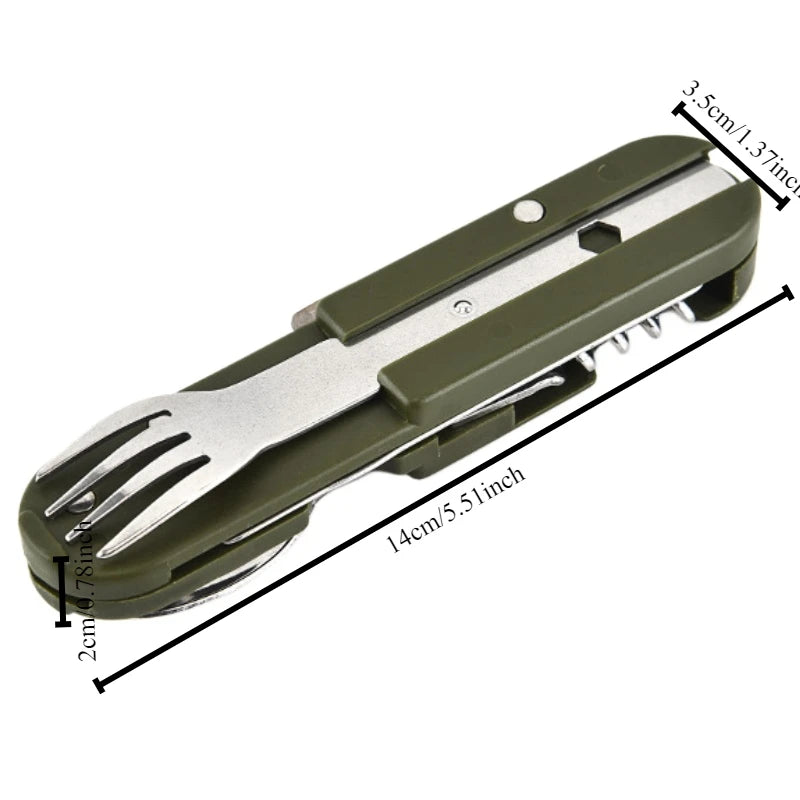 Camping Folding Utensil Set – Stainless Steel Knife Fork Spoon Folding Camping Utensils Peaceful Pleasures Health and Wellness
