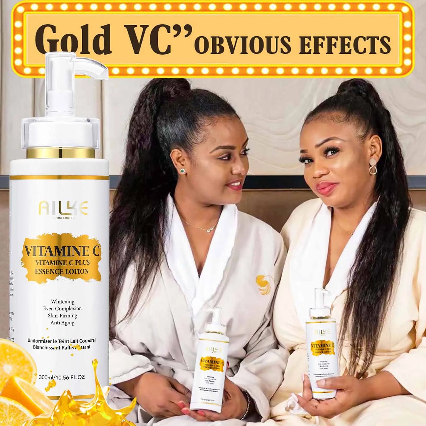 AILKE Vitamin C Brightening Set – Serum, Lotion, Cream & Soap