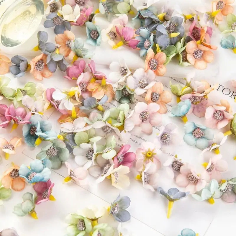 50/100 Pcs Silk Daisy Flower Heads – Multicolor Wedding DIY Decor