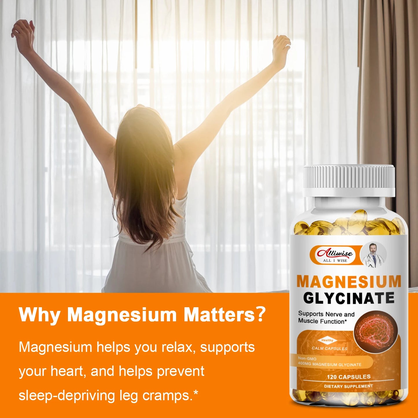Magnesium Glycinate 500mg + Zinc, Vitamin D3 & B6 – High Absorption Veggie Capsules | 120 Count Peaceful Pleasures Health and Wellness