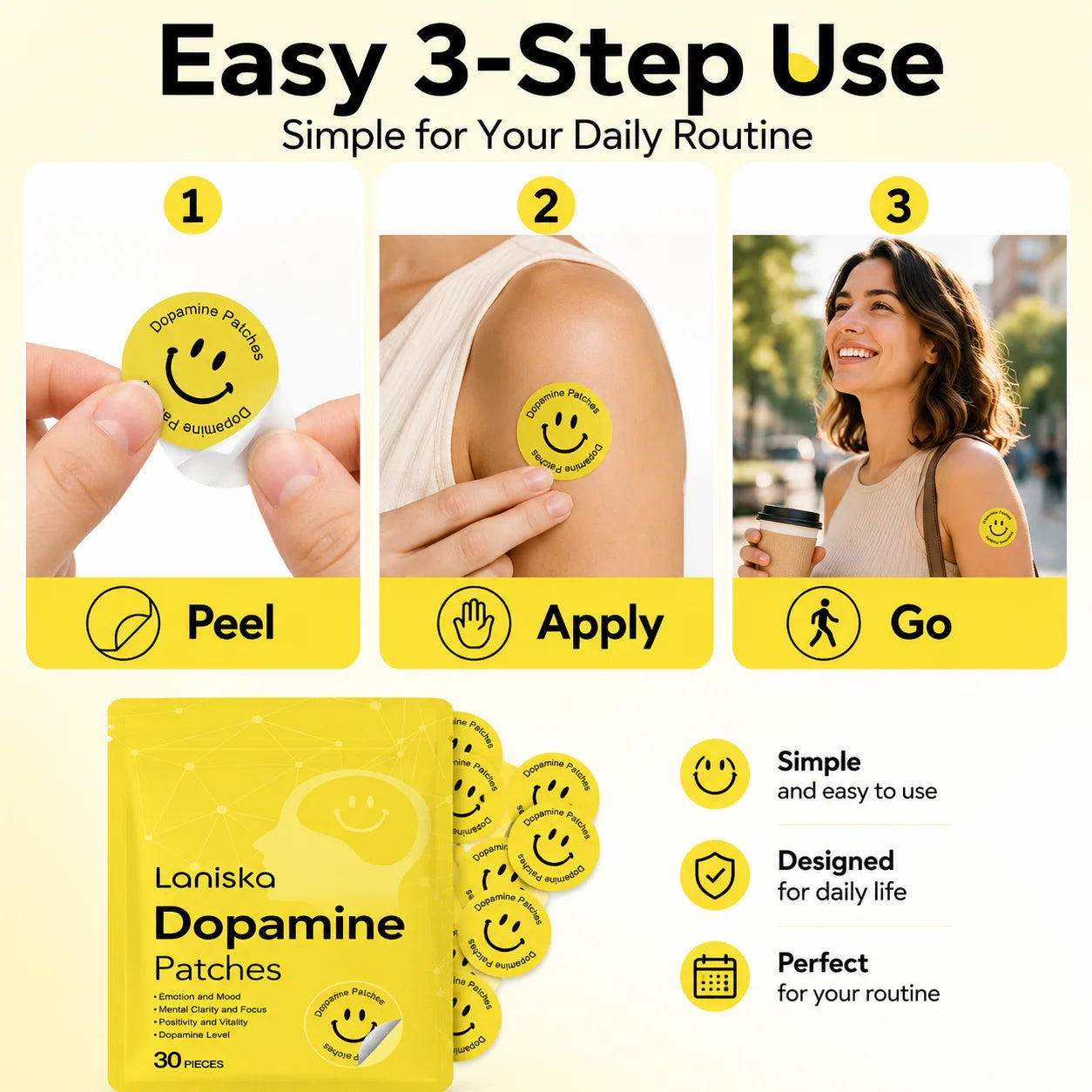 30-Pack Pink Body Care Patches – Gentle Daily Formula