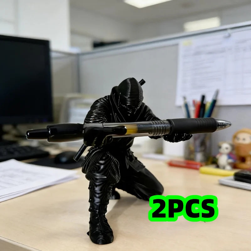 1/2 Pack Can Accommodate Ballpoint Pens, Fountain Pens, Pencils, and Various Stationery Items. the Ninja-Style Pen Holder Is Unique, Cool, and Creative, Perfect for Adding a Touch of Fashion to Your Desk. It Is an Ideal Gift Peaceful Pleasures Health and Wellness 2Pcs