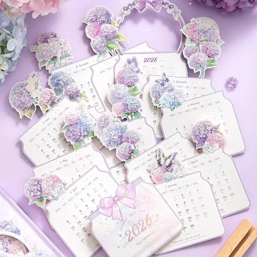 2026 Bloomy Flowers Calendar Desk Calendar Tabletop Calendar Standing Monthly Calendar Year For Home School Desktop Decorations Peaceful Pleasures Health and Wellness