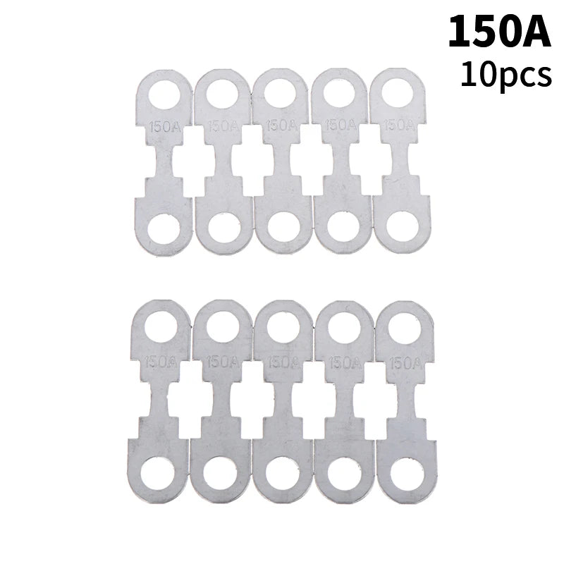 10-Pack Automotive Flat Zinc Fuses 30A–150A 32VDC Car Insert