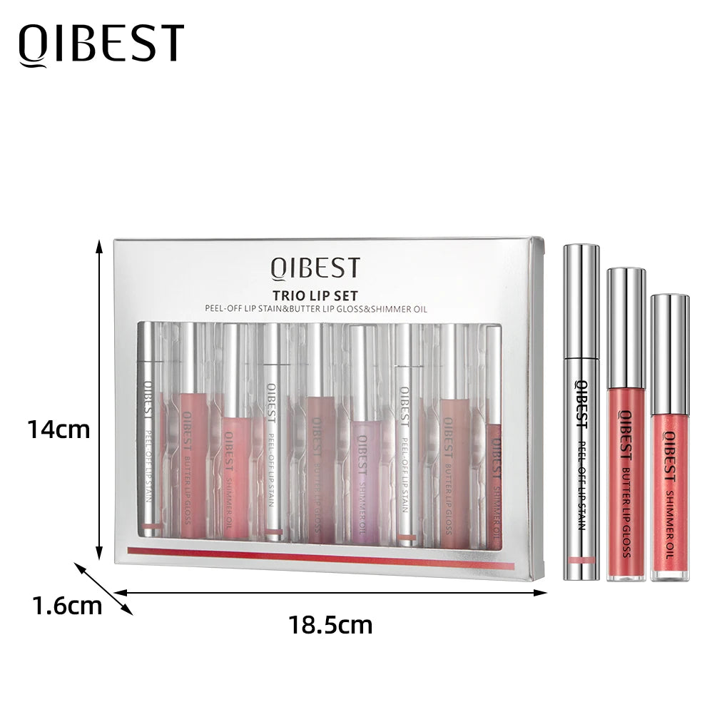 QIBEST Multifunctional Lip Makeup Kits Peel Off Lip Stain,Lip Glaze,Shimmer Lip Oil Balm Lasting Lipgloss Tint Colorful Cosmetic Peaceful Pleasures Health and Wellness