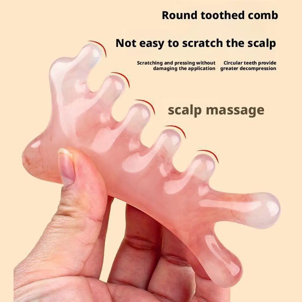4-in-1 Scalp Massage Comb & Gua Sha Scraping Tool – Head, Face, Eye, Neck & Body Relaxation Massager Peaceful Pleasures Health and Wellness