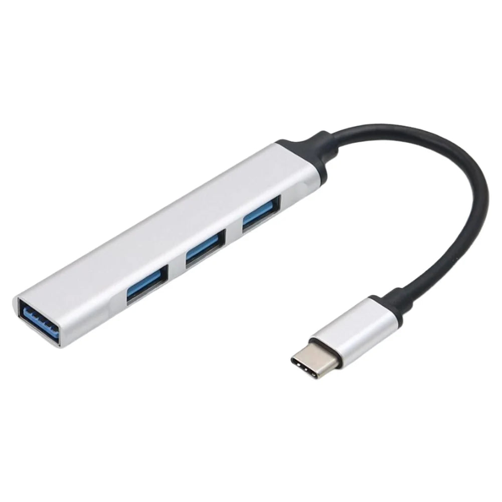4-Port USB 3.0 Hub – 5Gbps USB-C & USB-A Port Expander Peaceful Pleasures Health and Wellness Typec 3.0 Silver france