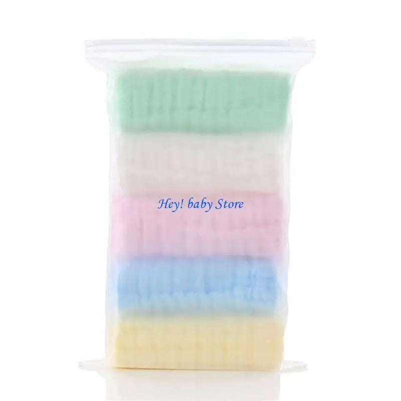 Baby Muslin Face Towels | Soft Cotton Handkerchief Wipes 5-Pack