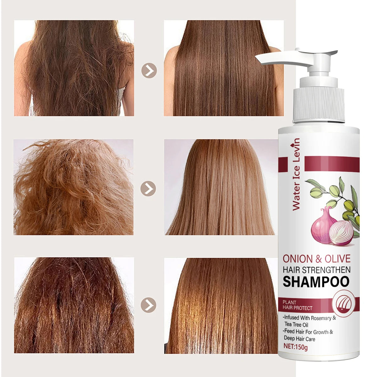 Onion & Olive Strengthening Shampoo | Biotin & Rosemary Oil