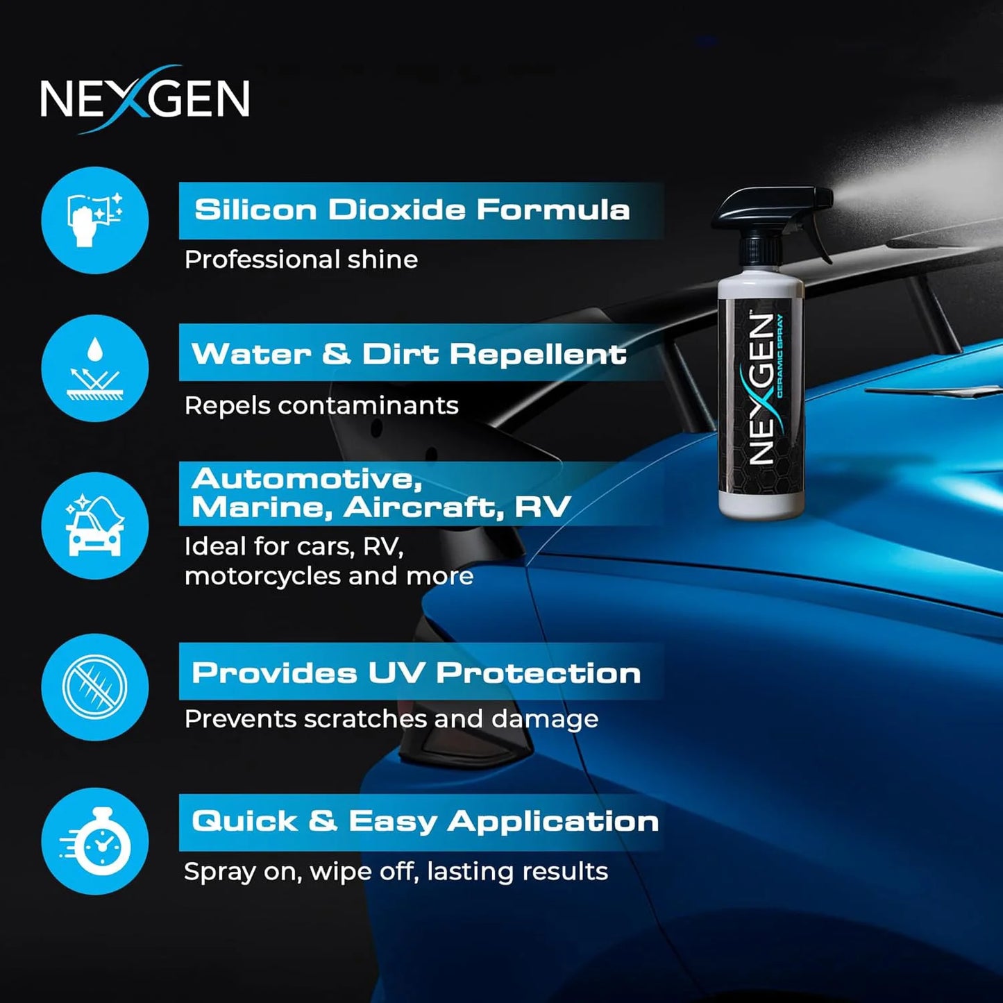 Ceramic Spray Silicon Dioxide Ceramic Coating Spray Professional Grade Protective Sealant Polish for Cars RVs Motorcycles Boats Peaceful Pleasures Health and Wellness