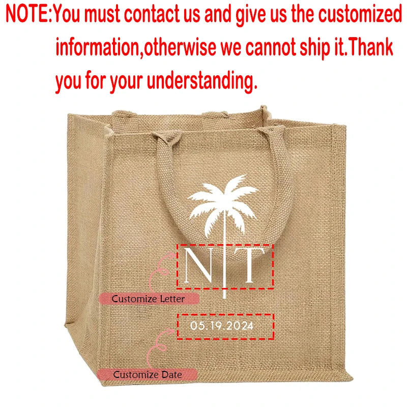 Personalized Palm Tree Beach Tote Bag | Bridal Wedding Gift Personalized Tote Bag Peaceful Pleasures Health and Wellness custom bag 31x25x10cm