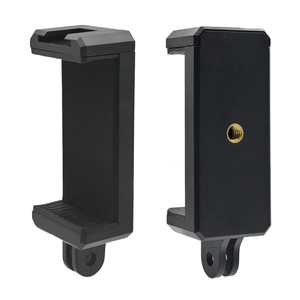 Phone Holder Cold Shoe Mount Clip – GoPro & 1/4" Tripod Adapter