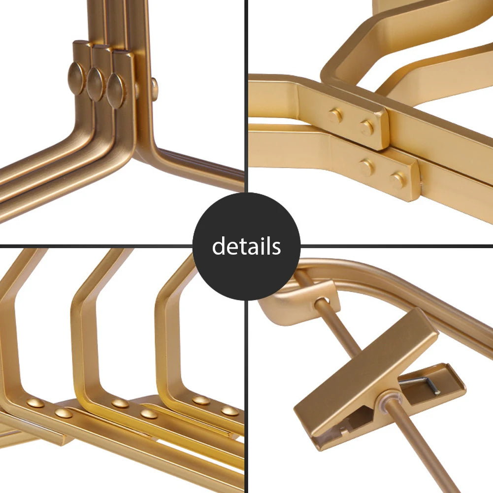 5PCS Aluminum Alloy Clothes Rack Hanging Clothes Rack Home Drying Rack Jacket Coat Hanger Thick Clothes Storage Racks Peaceful Pleasures Health and Wellness