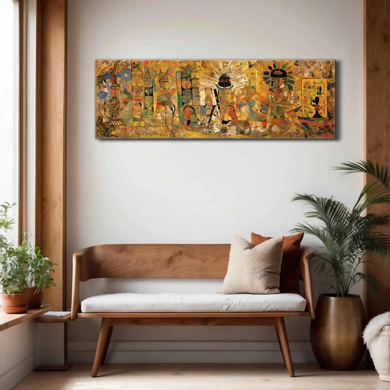 Horizontal Modern Wall Art Unframed Contemporary Canvas Print Wide Wall Art Panoramic Above Bed Decor Large Wall Boho Art Peaceful Pleasures Health and Wellness