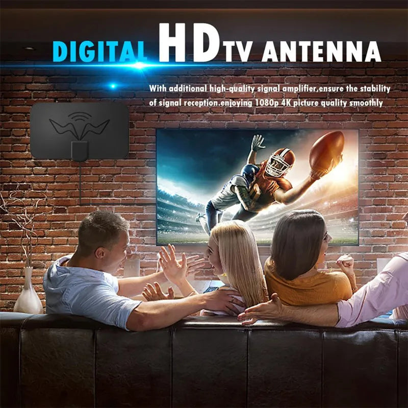 Indoor Digital TV Antenna – 300-Mile 4K 1080p ATSC HDTV