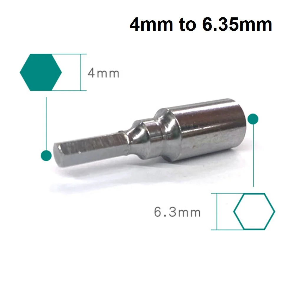 6.35mm & 4mm Magnetic Hex Screwdriver Bit Adapter Socket